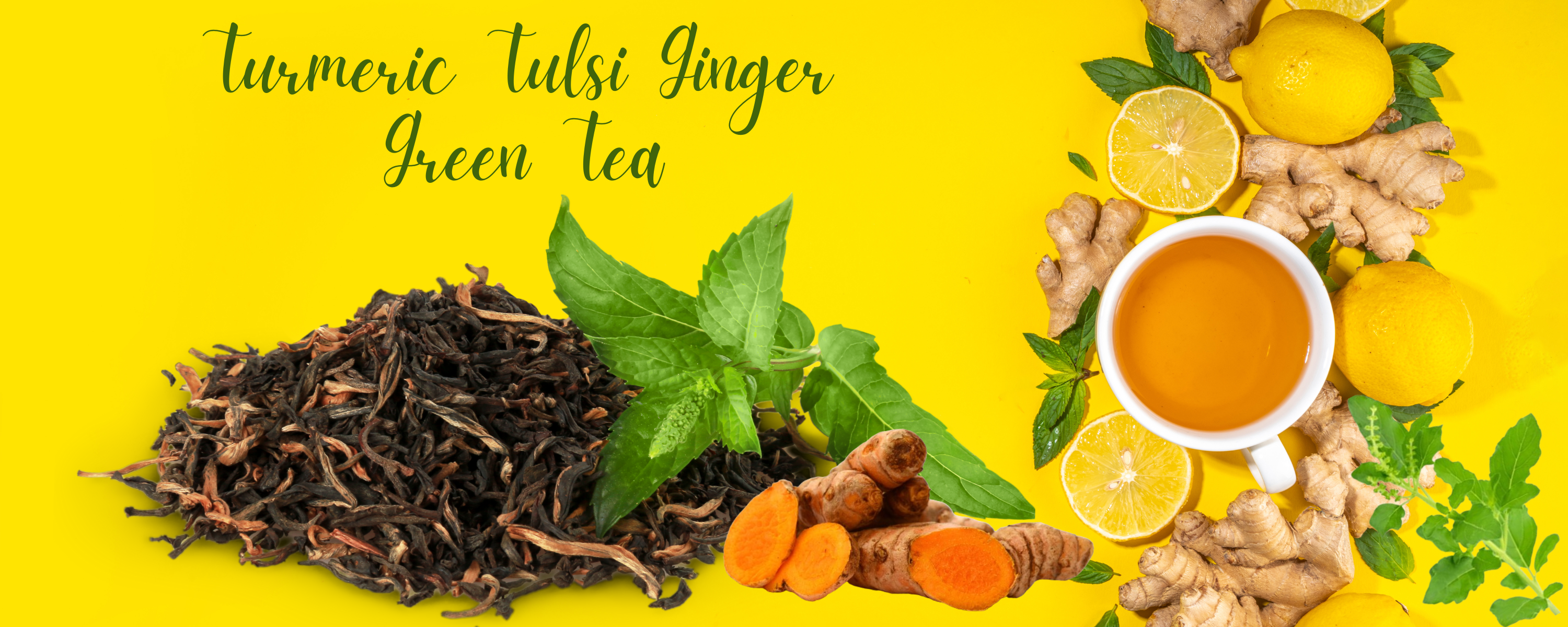 Turmeric tulsi ginger green tea